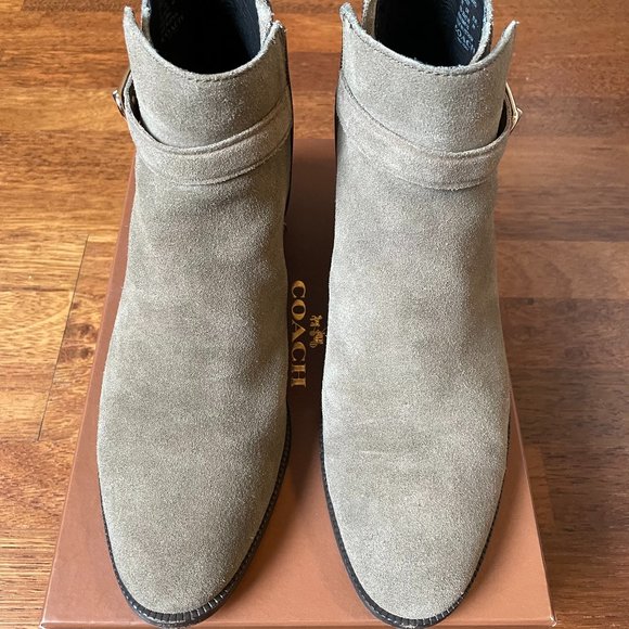 Coach Suede Gray/Slight Green Great Condition Booties - Picture 4 of 8